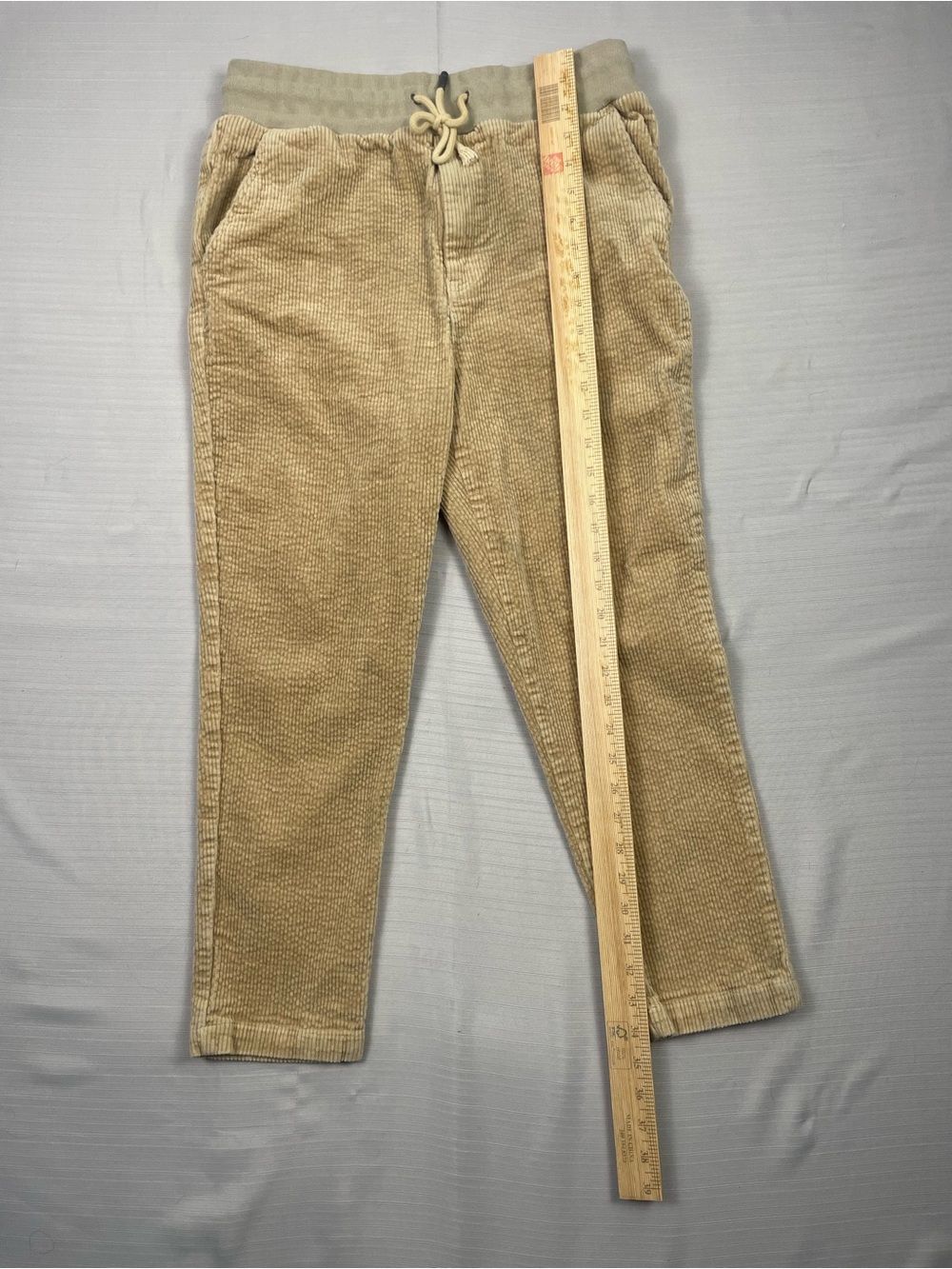 Native Youth Jersey Corduroy Jogger Pants - Taupe Brown (Shrunk to Kids 10/12) - Picture 3 of 9